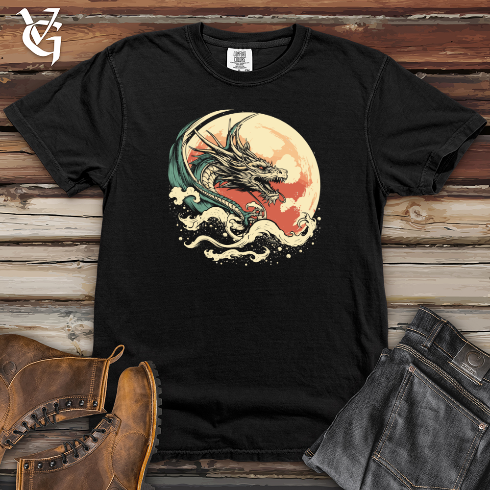 Viking Goods Dragon's Cosmic Flight Journey Heavy Cotton Comfort Colors Tee Black / L