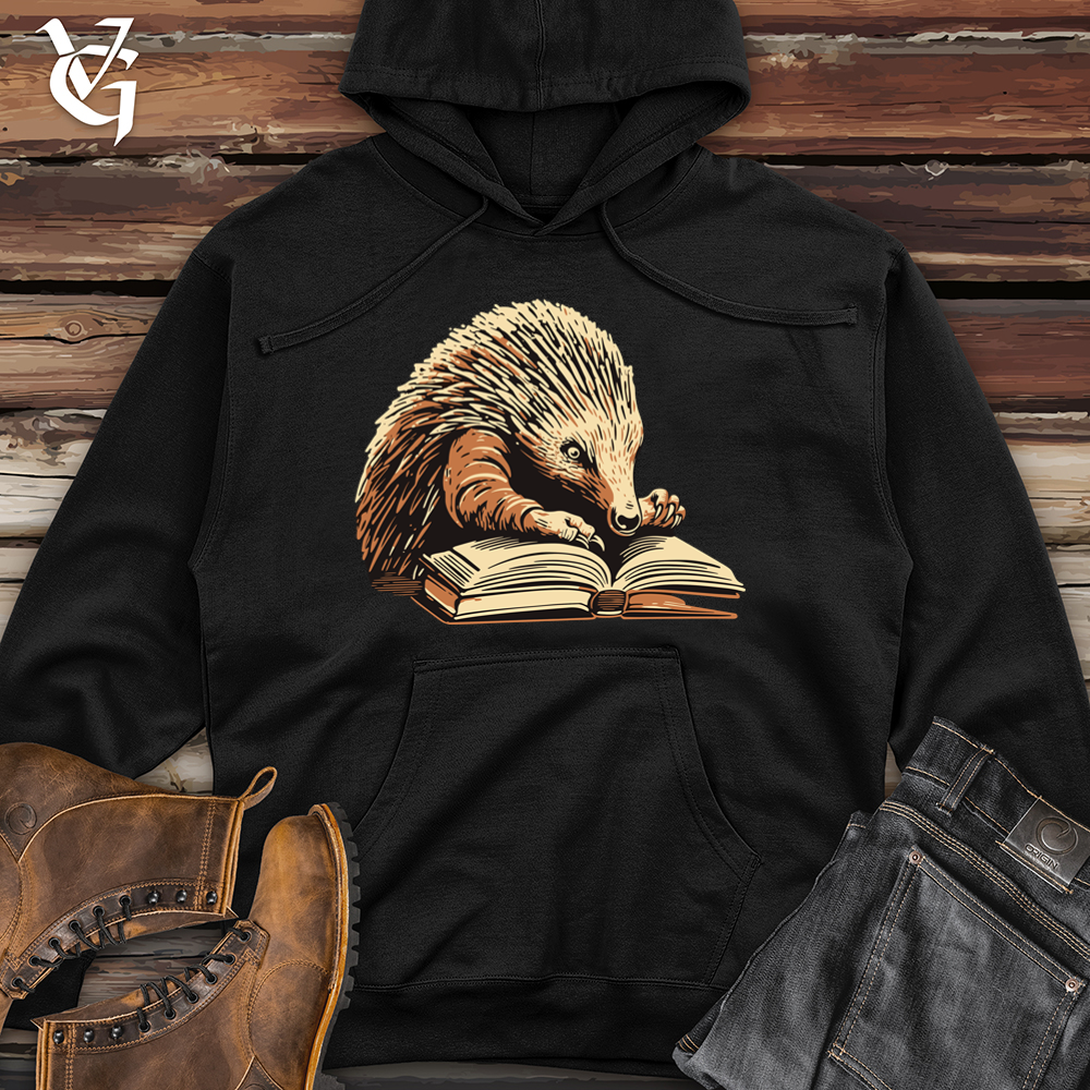 Viking Goods Echidna Book Nook Midweight Hooded Sweatshirt Black / L
