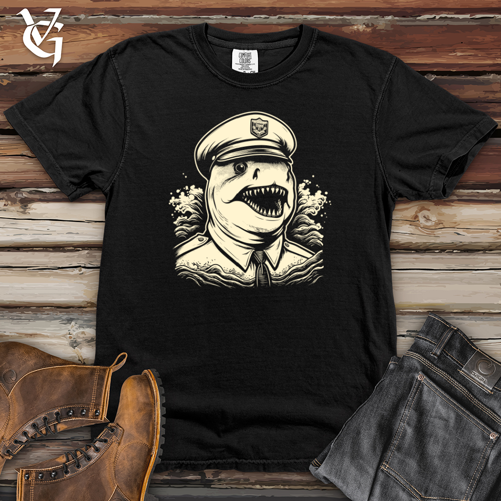 Viking Goods First Responder Shark Alert Heavy Cotton Comfort Colors Tee Black / L