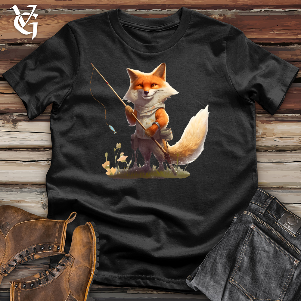 Viking Goods Fishing Fox Cotton Tee Black / L
