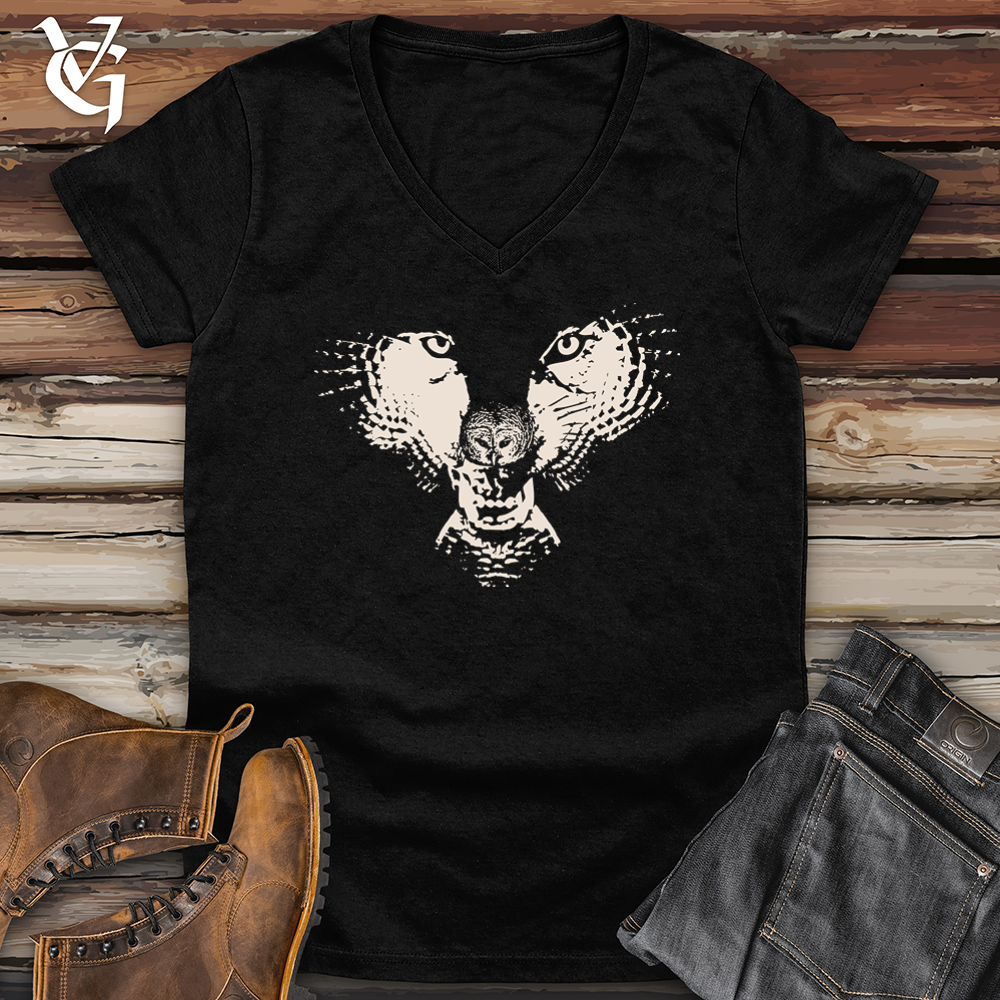 Viking Goods Flying Wolf Softstyle V-Neck Black / L