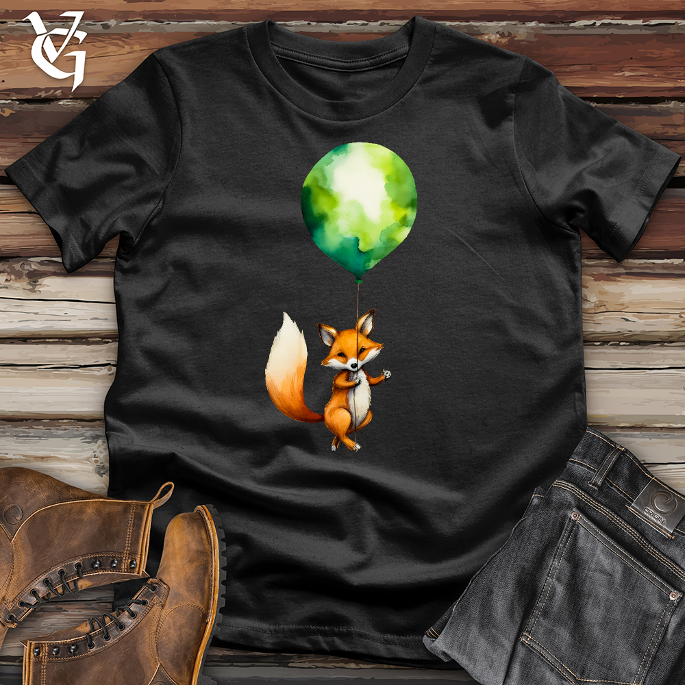 Viking Goods Fox Balloon Floating Cotton Tee Black / L