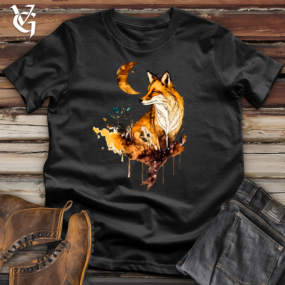 Viking Goods Fox Watercolor Cotton Tee Black / L