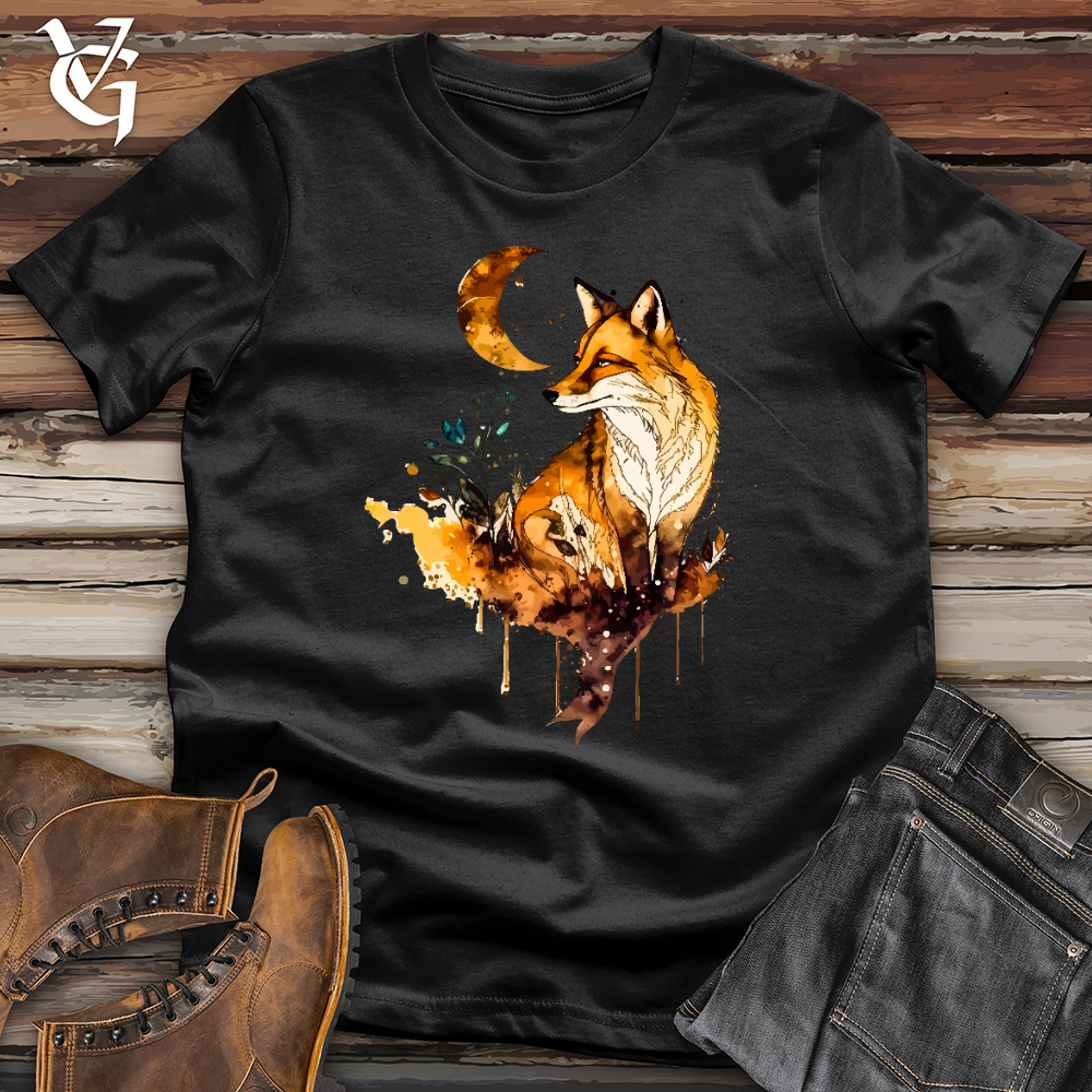 Viking Goods Fox Watercolor Softstyle Tee Black / L