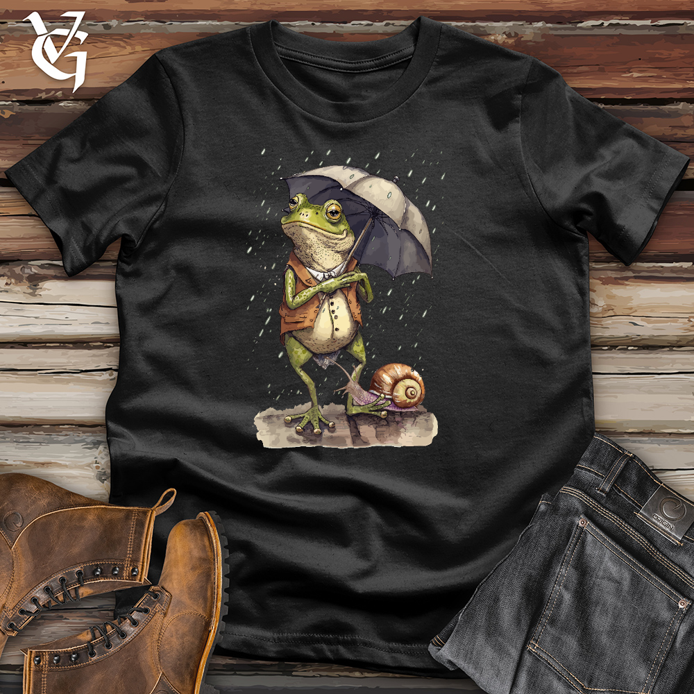 Viking Goods Frog In The Rain Cotton Tee Black / L