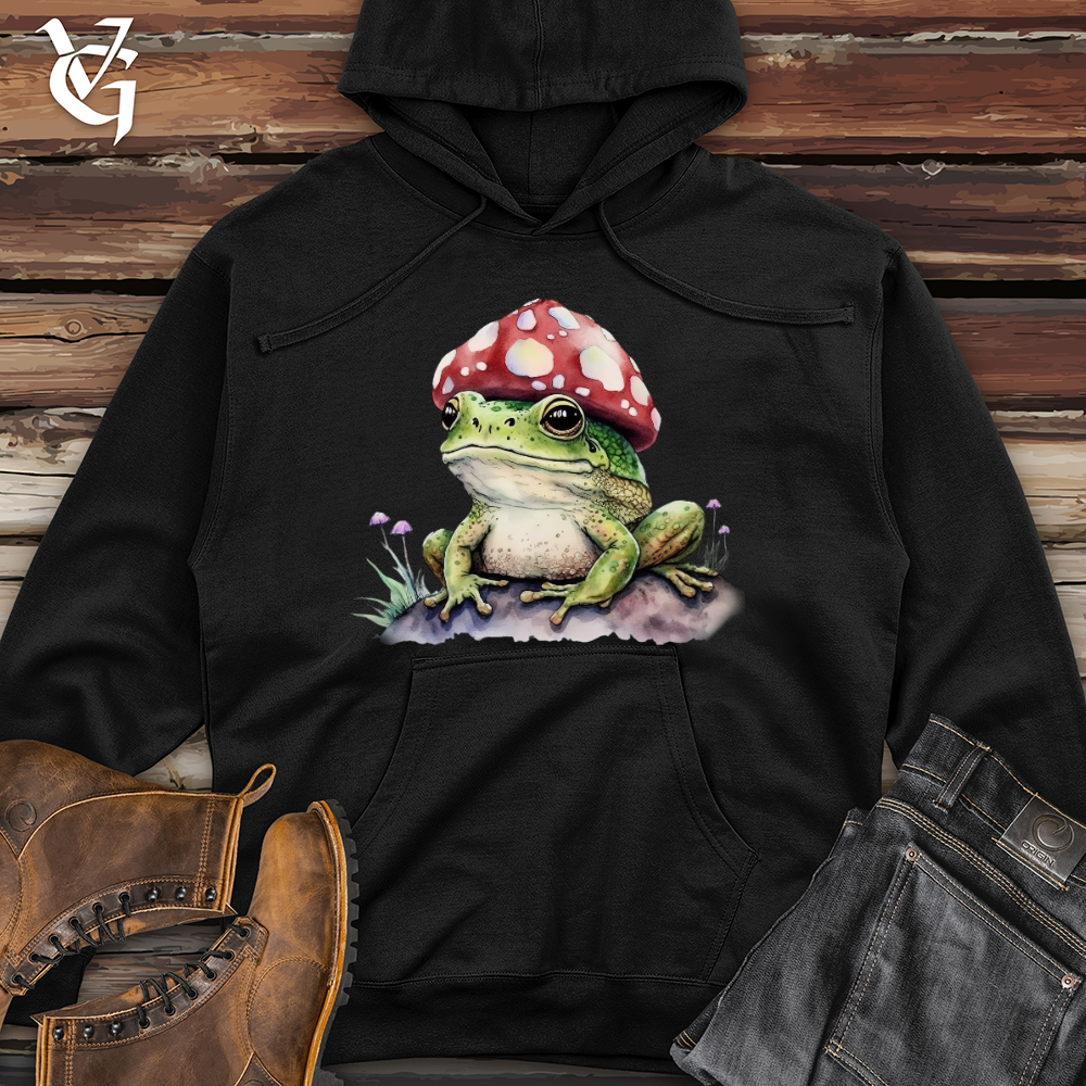 Viking Goods Frog Mushroom Head Midweight Hooded Sweatshirt Black / L