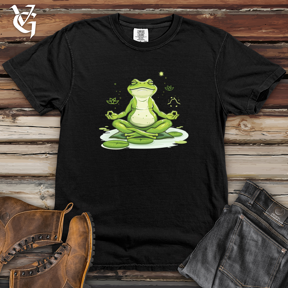 Viking Goods Frog Peaceful Lotus Heavy Cotton Comfort Colors Tee Black / L