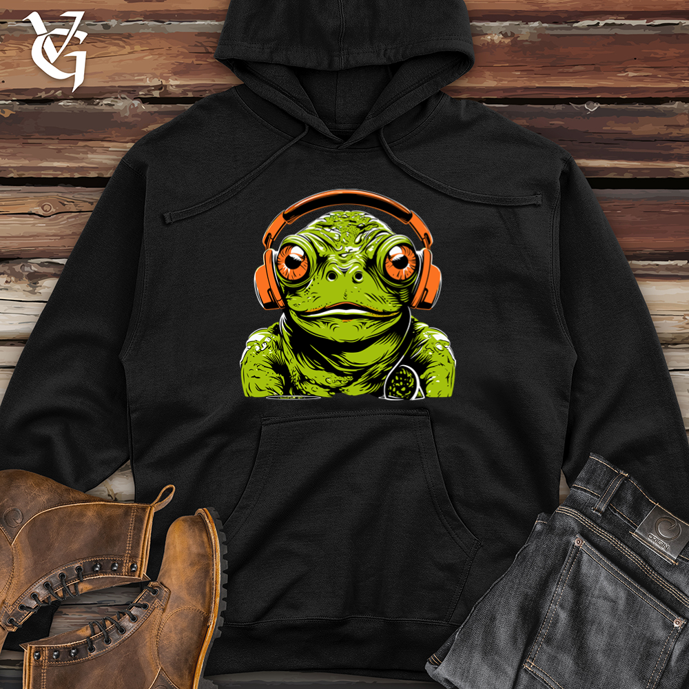 Viking Goods Frog Pond Groove Headphone Hops Midweight Hooded Sweatshirt Black / L