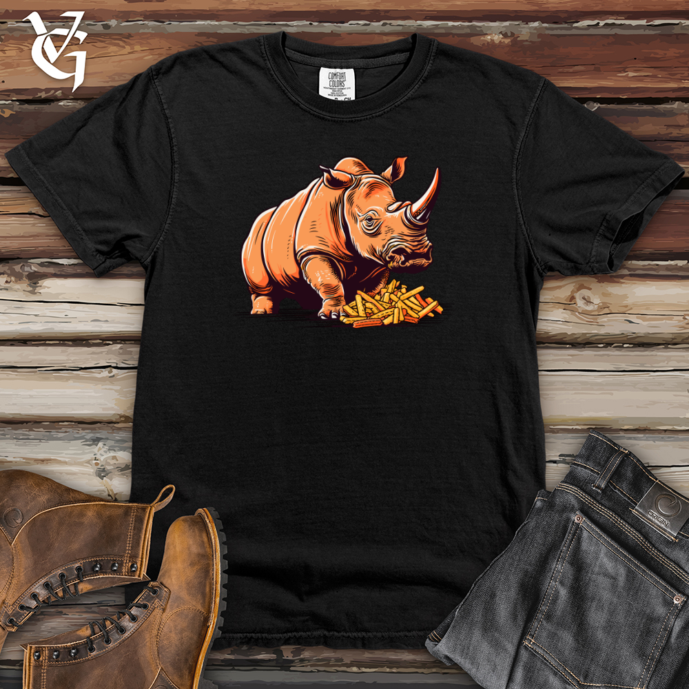 Viking Goods Fry Feast Rhino Heavy Cotton Comfort Colors Tee Black / L