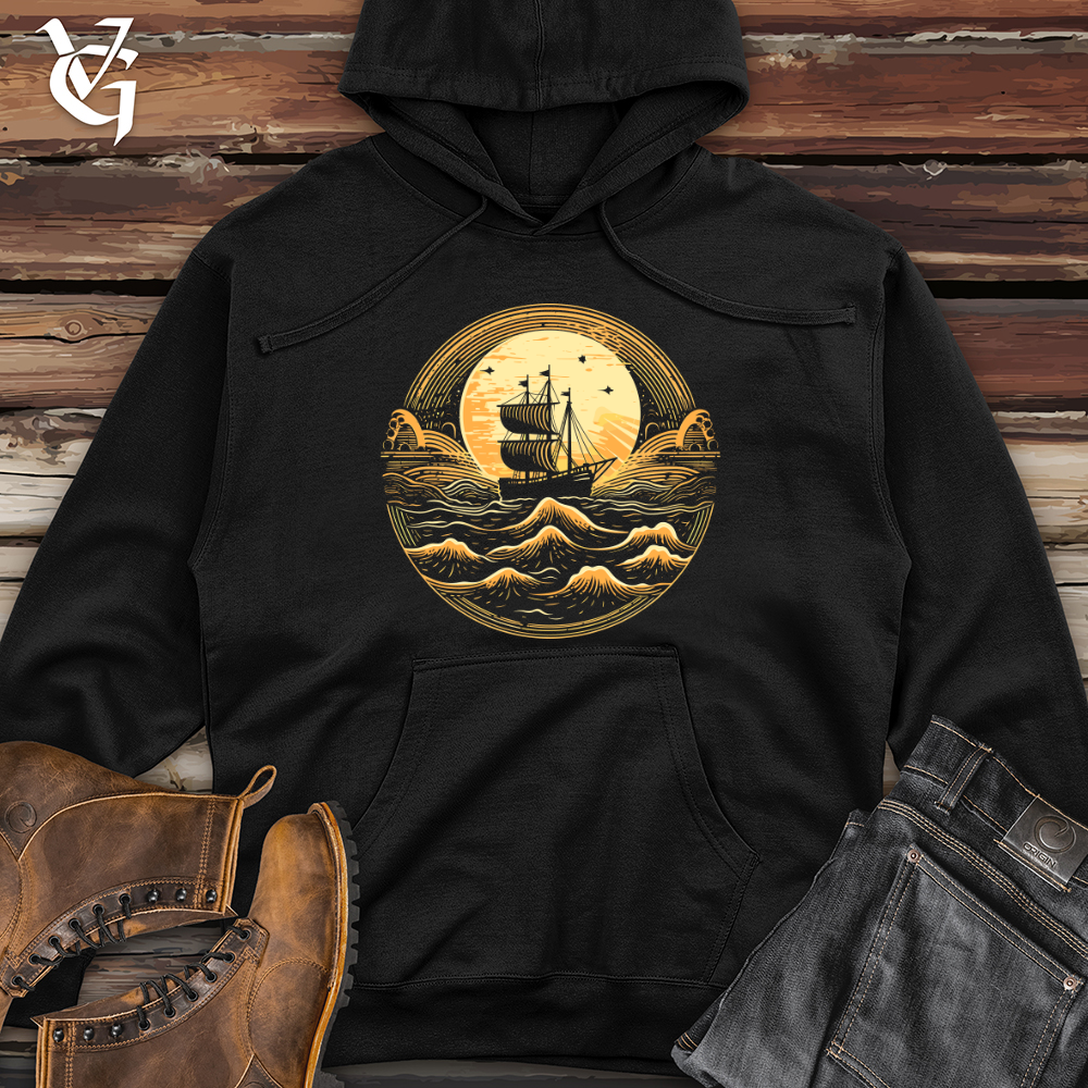 Viking Goods Galleon Moonlit Voyage Midweight Hooded Sweatshirt Black / L