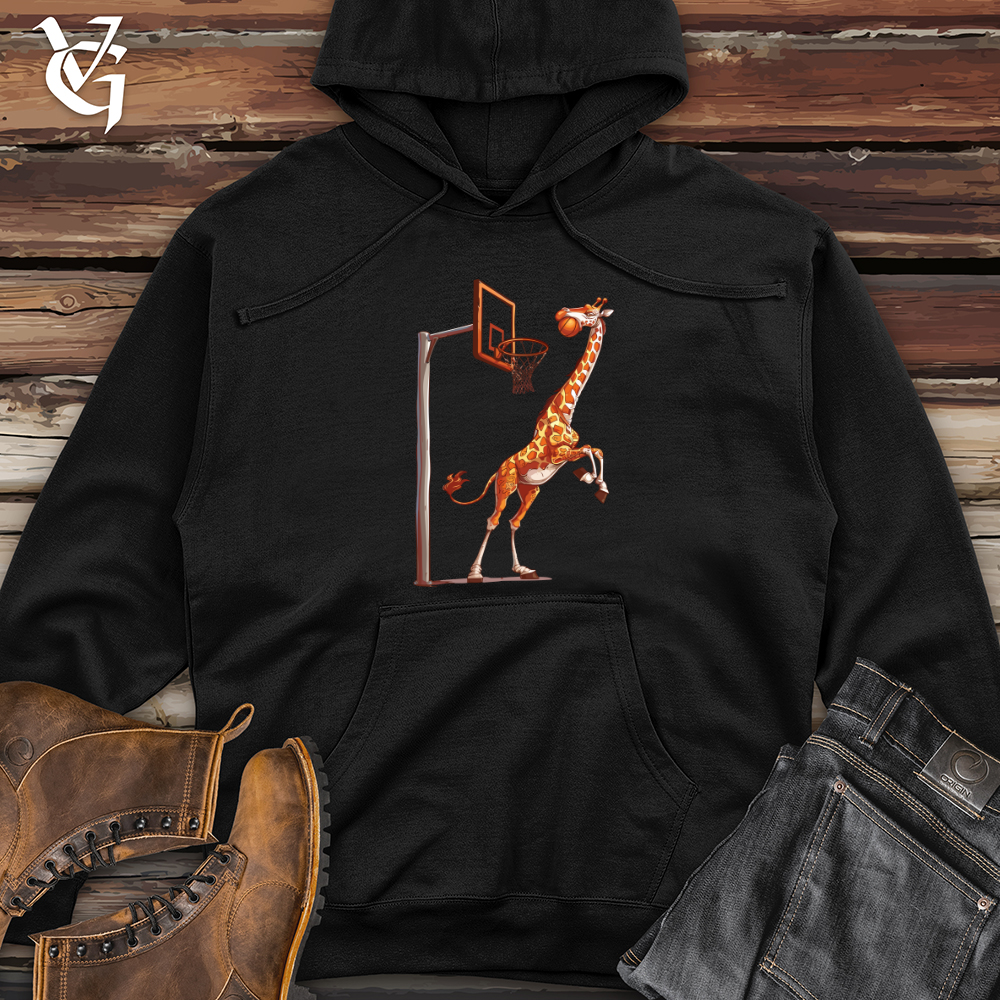 Viking Goods Giraffe Hoops Slam Midweight Hooded Sweatshirt Black / L