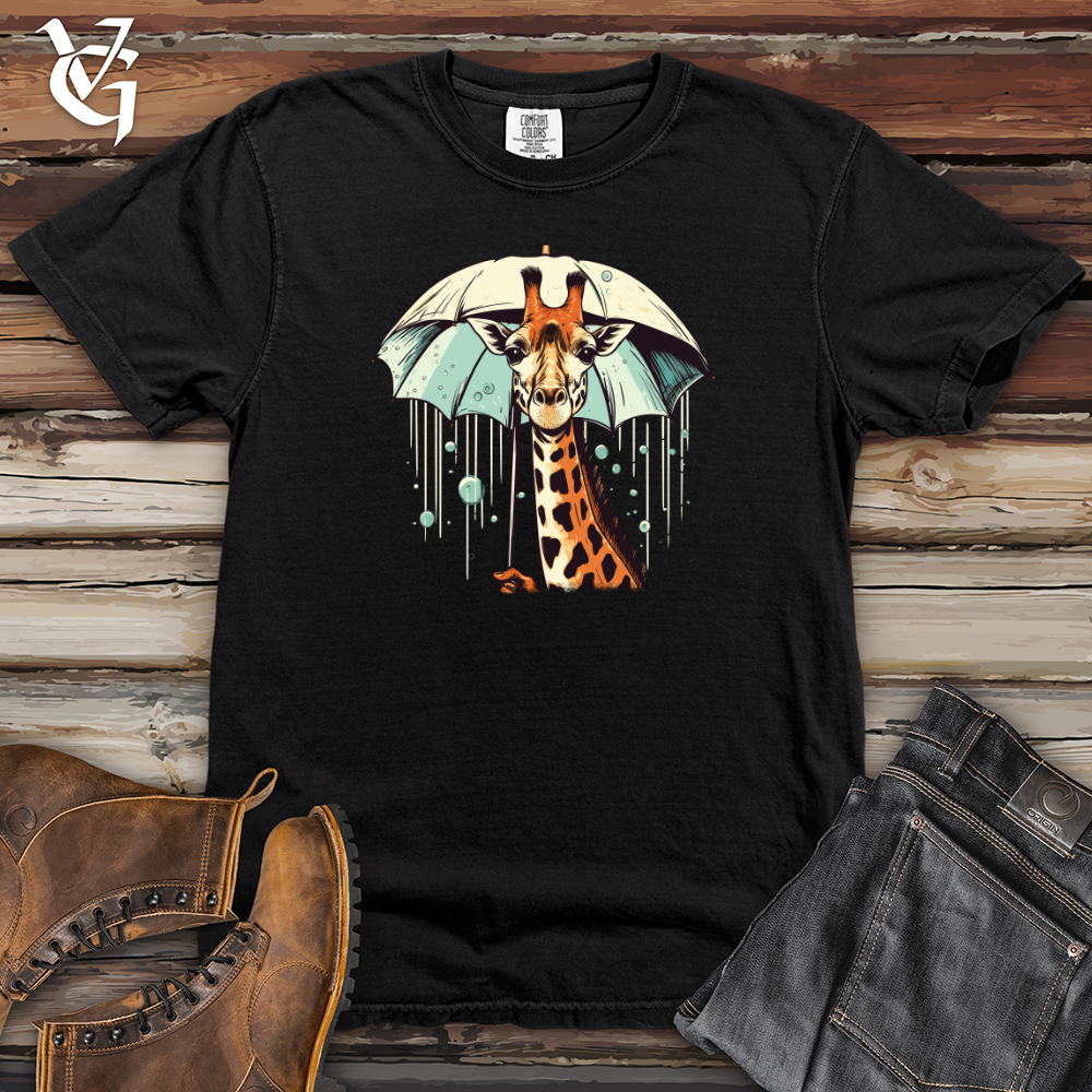 Viking Goods Giraffe Sky-High Rain Shelter Serenity Heavy Cotton Comfort Colors Tee Black / L