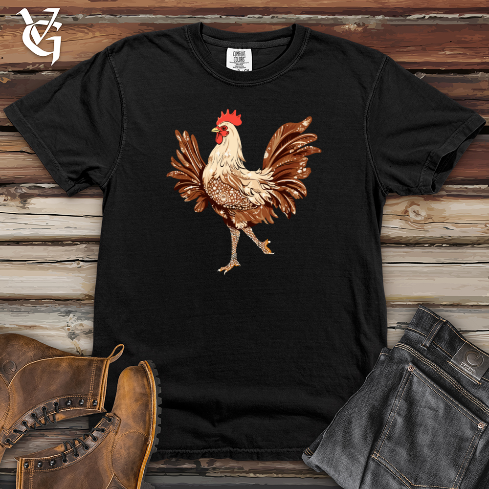 Viking Goods Glamorous Rooster Sparkle Heavy Cotton Comfort Colors Tee Black / L