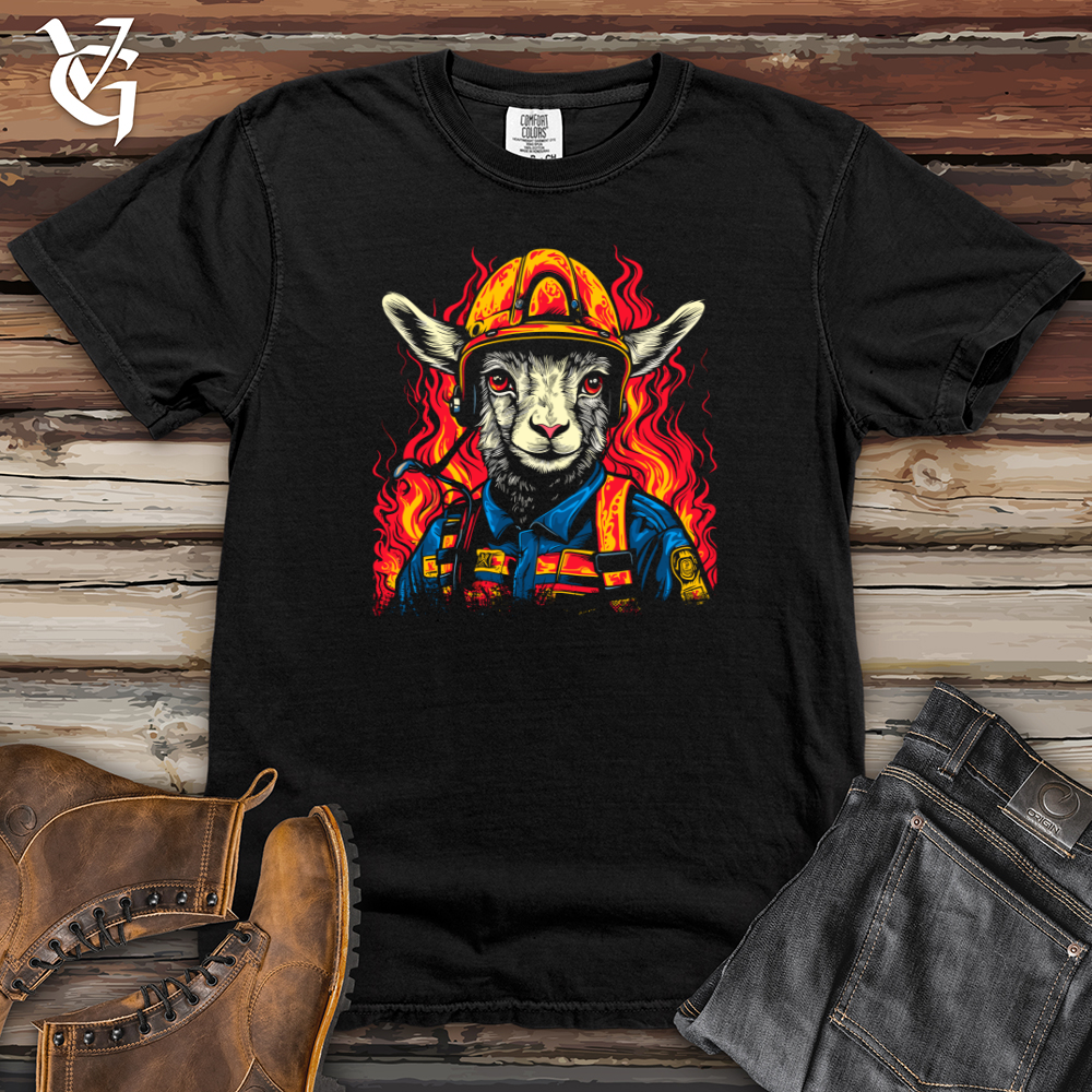 Viking Goods Goat Firefighter Bravery Heavy Cotton Comfort Colors Tee Black / L