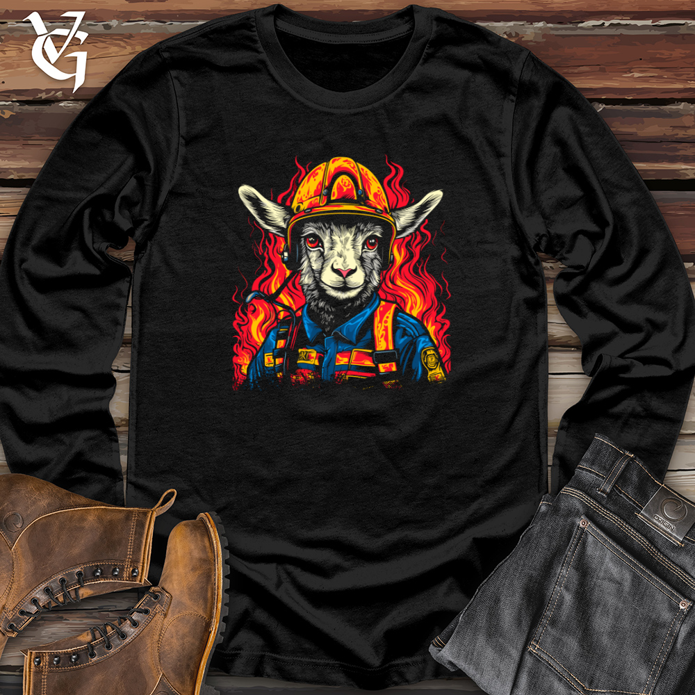 Viking Goods Goat Firefighter Bravery Long Sleeve Black / L