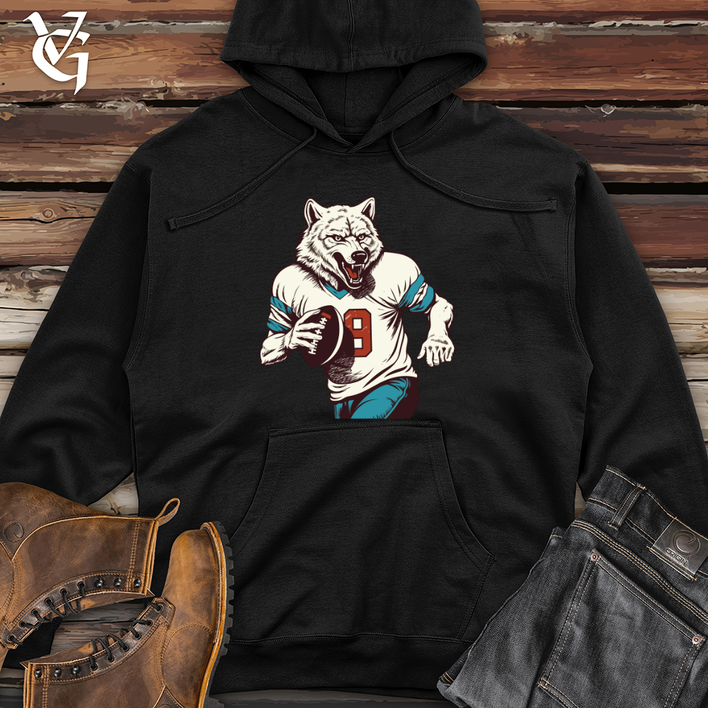 Viking Goods Gridiron Wolf Midweight Hooded Sweatshirt Black / L