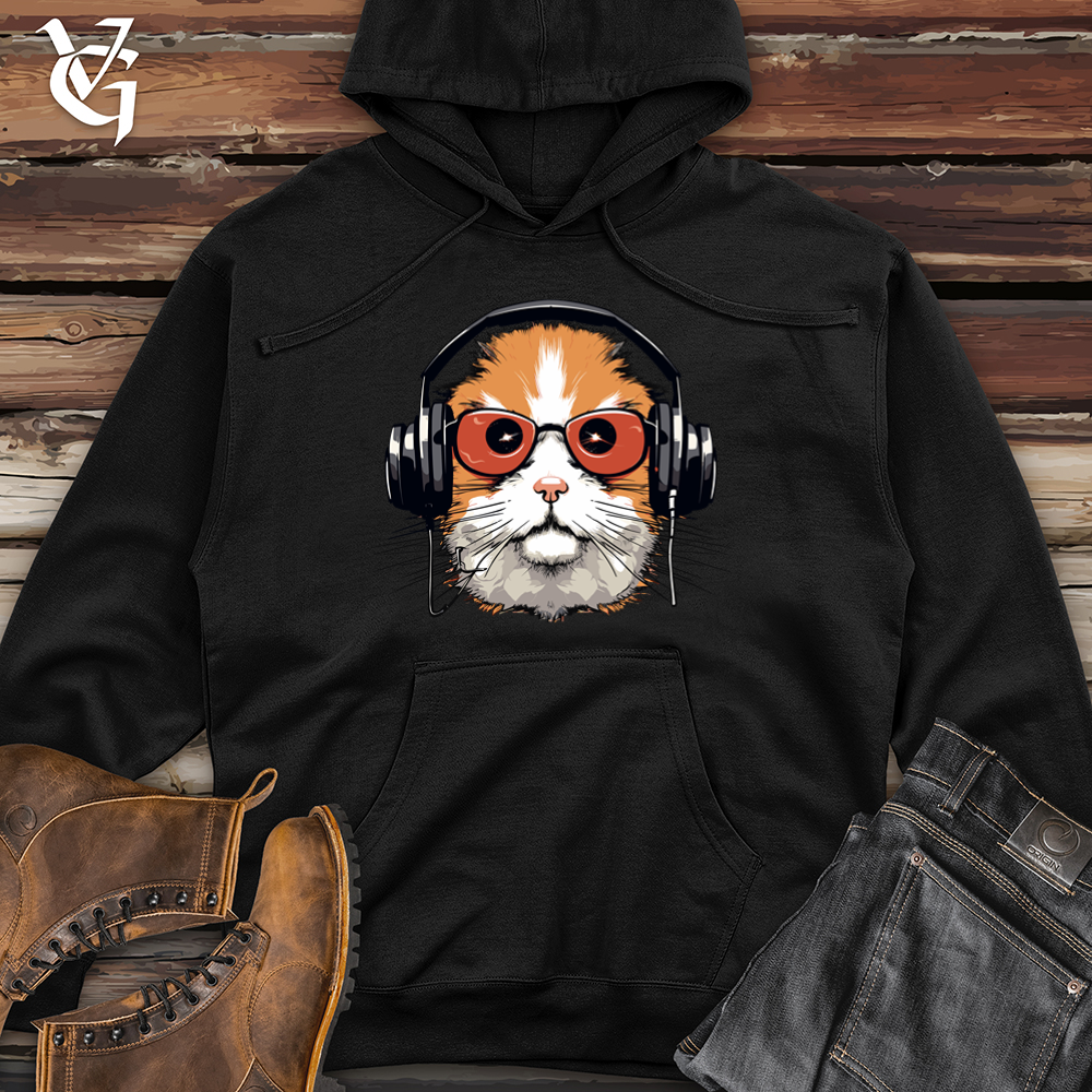 Viking Goods Hamster Headphone Harmony Midweight Hooded Sweatshirt Black / L