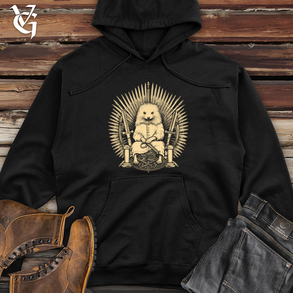 Viking Goods Hedgehog Royal Throne Midweight Hooded Sweatshirt Black / L