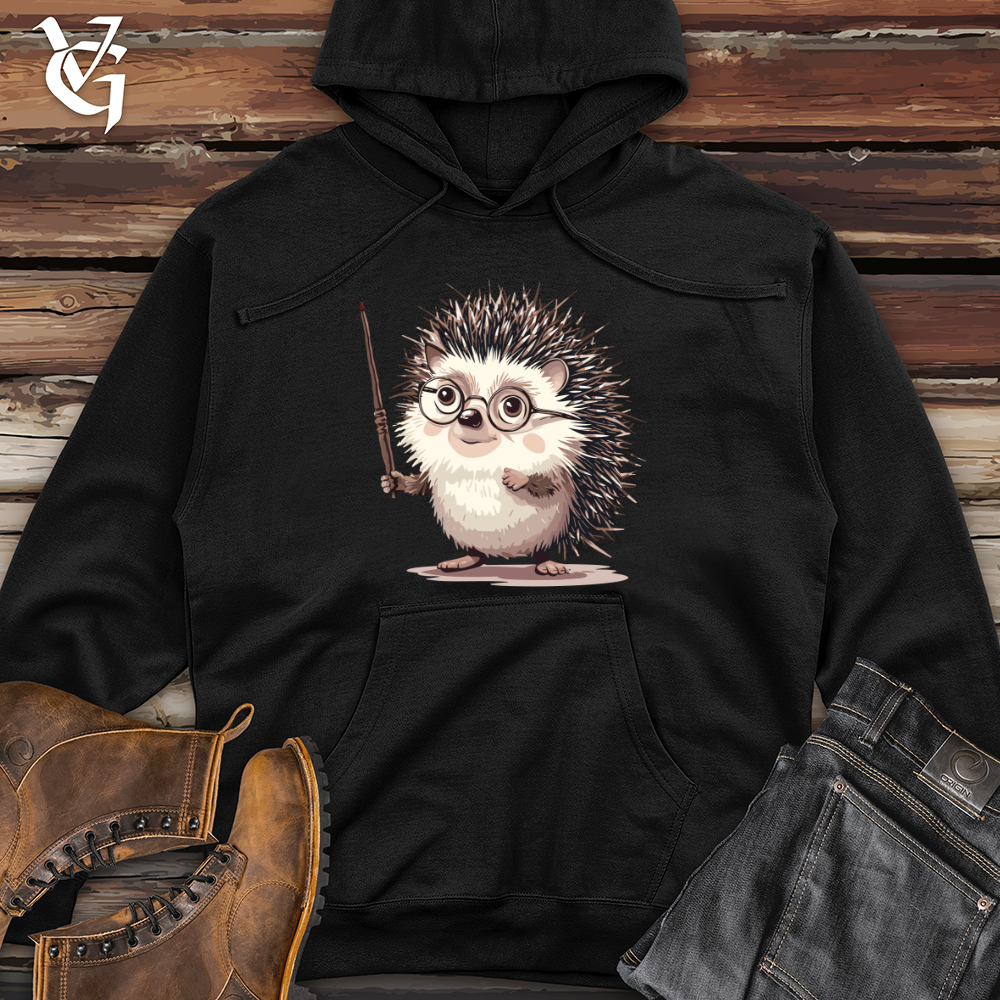 Viking Goods Hedgehog Wizard Whimsy Midweight Hooded Sweatshirt Black / L
