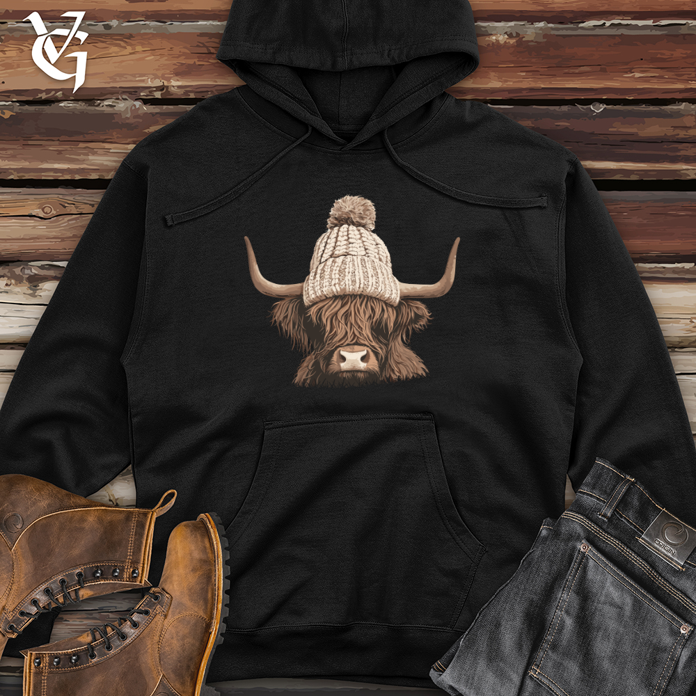 Viking Goods Highland Cattle Cozy Midweight Hooded Sweatshirt Army / L