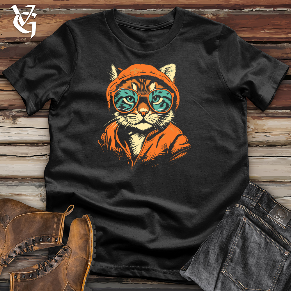 Viking Goods Hipster Cat Attitude Cotton Tee Black / L