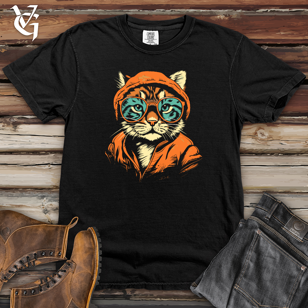 Viking Goods Hipster Cat Attitude Heavy Cotton Comfort Colors Tee Black / L