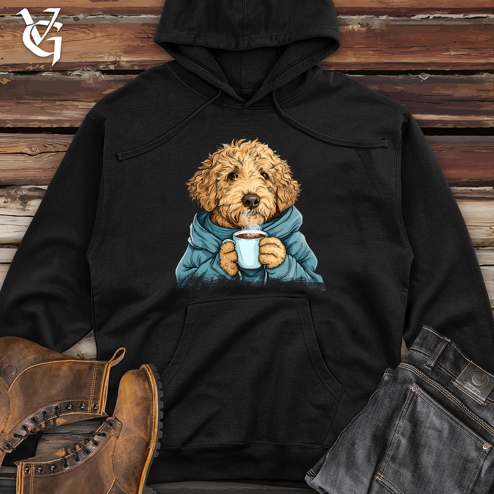 Viking Goods Labradoodle Cozy Beverage Midweight Hooded Sweatshirt Army / L