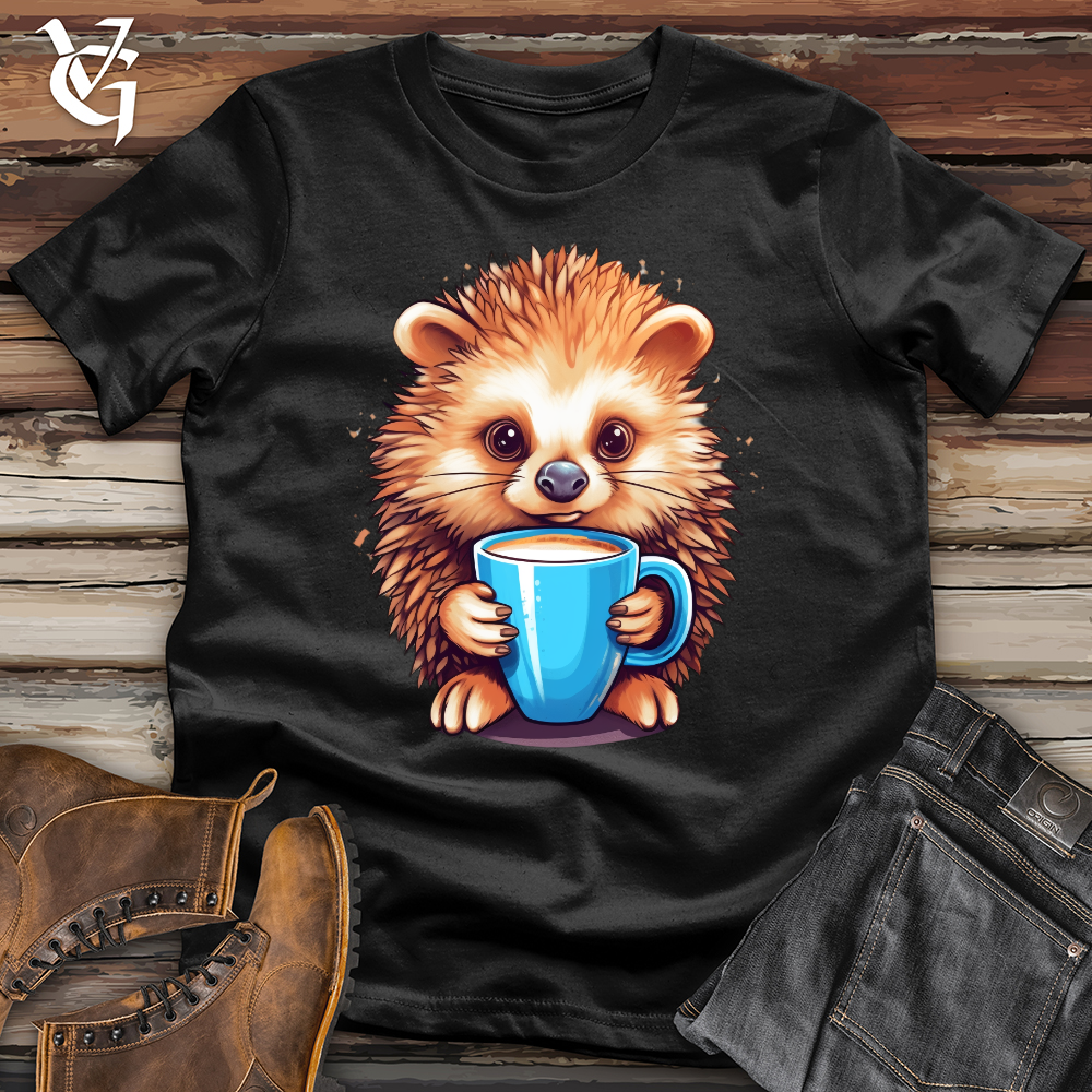 Viking Goods Latte Hedgehog Softstyle Tee Black / L