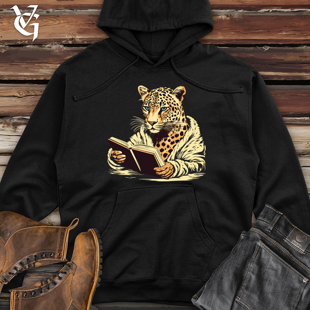 Viking Goods Leopard Book Club Midweight Hooded Sweatshirt Black / L
