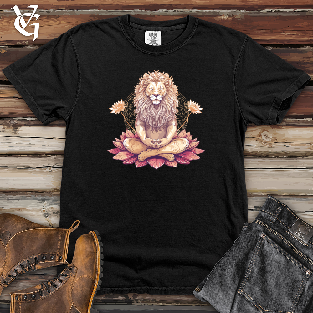 Viking Goods Lion Lotus Serenity Heavy Cotton Comfort Colors Tee Black / L