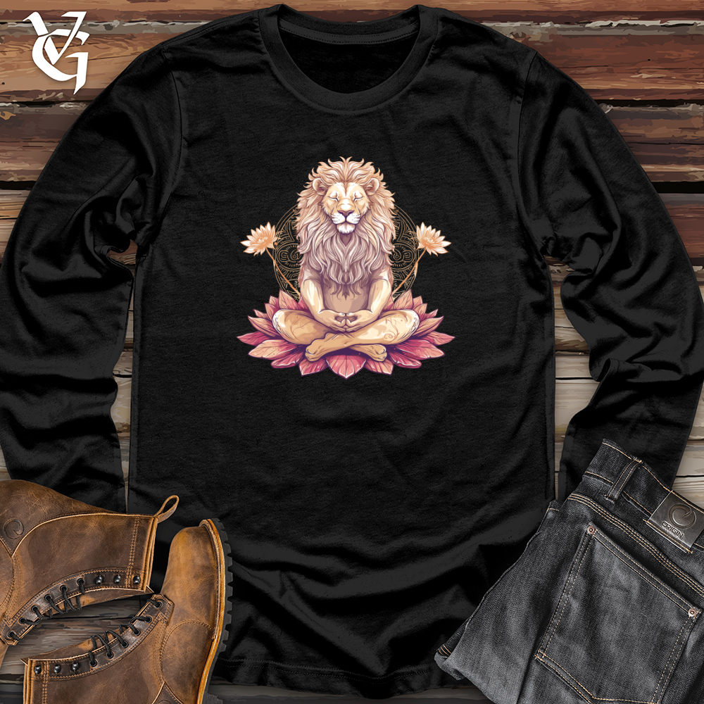 Viking Goods Lion Lotus Serenity Long Sleeve Dark Grey / L