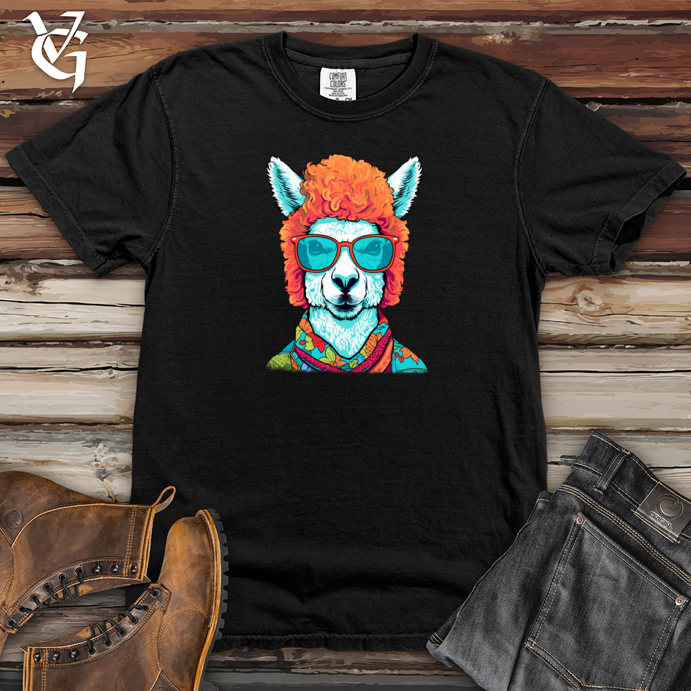 Viking Goods Llama Hipster Vibes Heavy Cotton Comfort Colors Tee Black / L