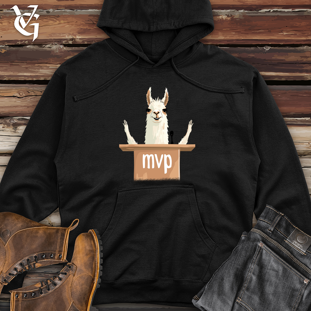 Viking Goods Llama Motivational Speech Midweight Hooded Sweatshirt Army / L