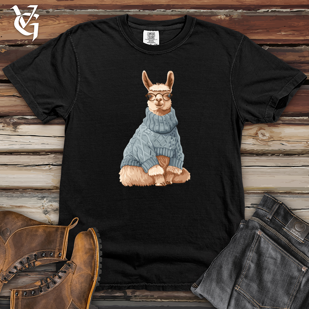 Viking Goods Llama Winter Chic Heavy Cotton Comfort Colors Tee Black / L