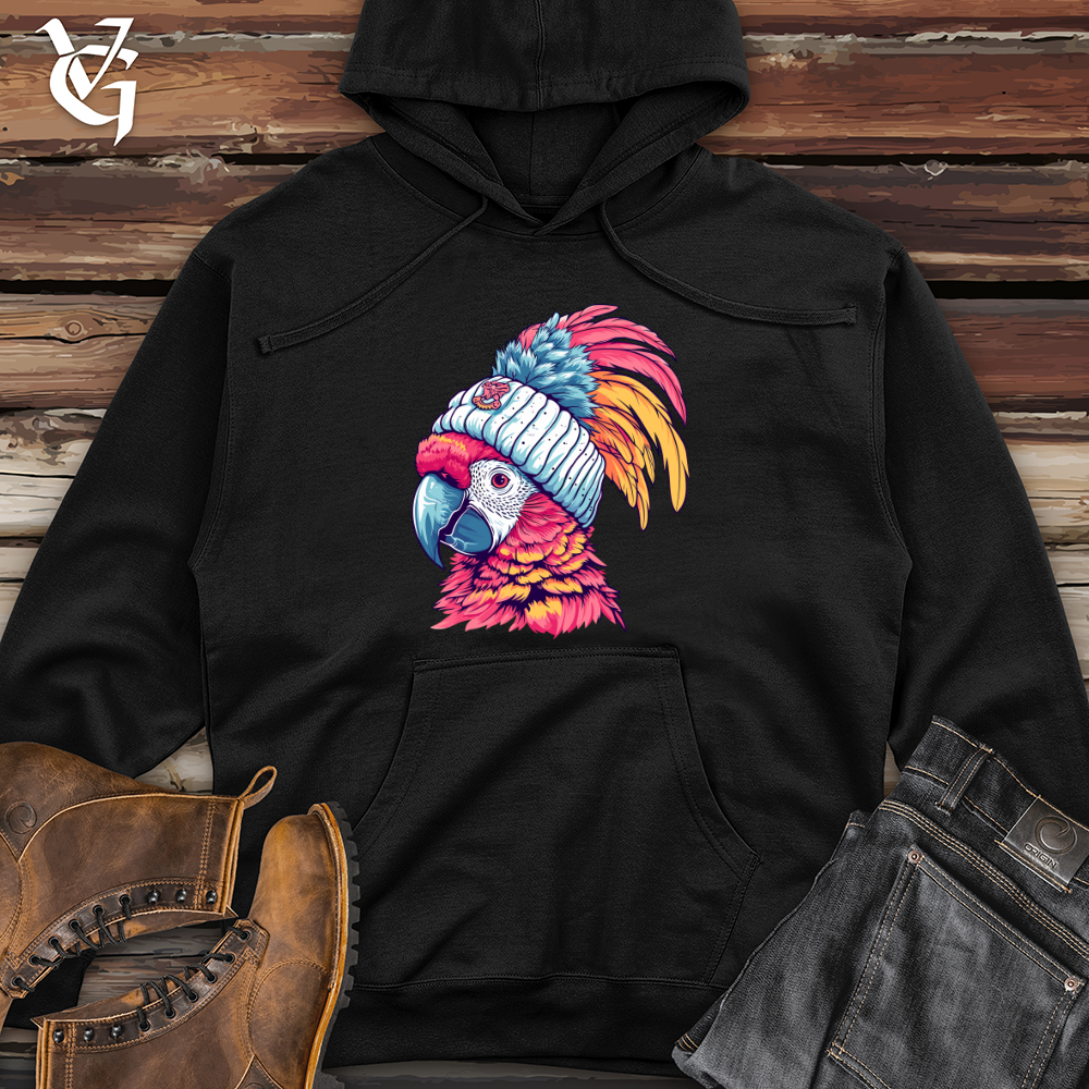 Viking Goods Macaw Winter Fashion Midweight Hooded Sweatshirt Black / L