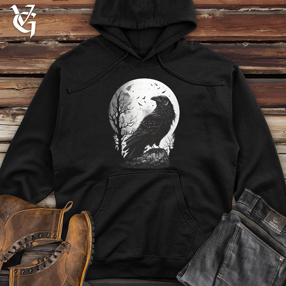 Viking Goods Midnight Raven Perch Midweight Hooded Sweatshirt Black / L
