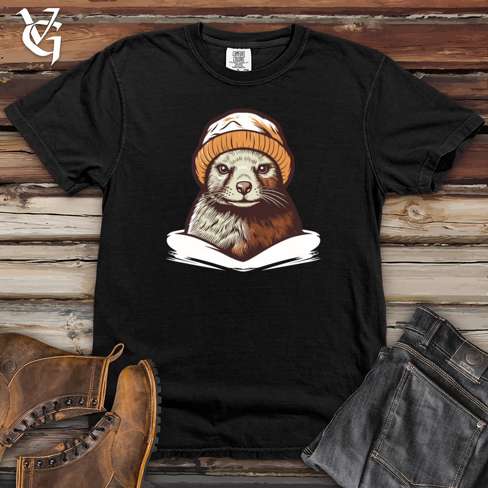 Viking Goods Mongoose Winter Beanie Warmth Heavy Cotton Comfort Colors Tee Black / L