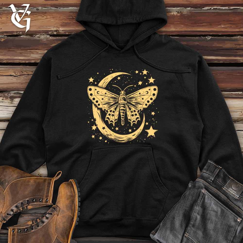 Viking Goods Moth Lunar Dreams Midweight Hooded Sweatshirt Black / L