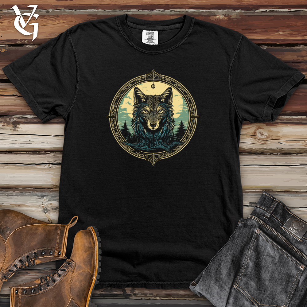 Viking Goods Mystic Wolf Compass Heavy Cotton Comfort Colors Tee Black / L