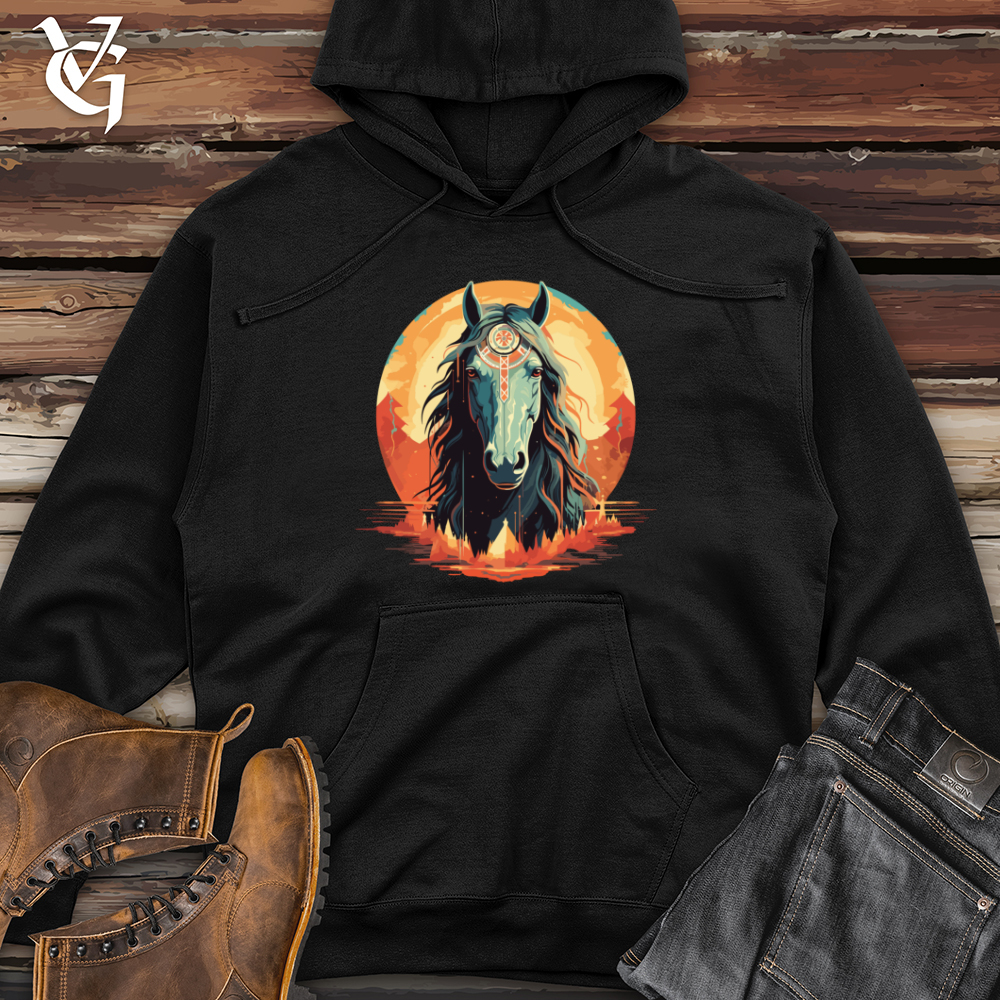 Viking Goods Mystical Dreamcatcher Horse Midweight Hooded Sweatshirt Black / L