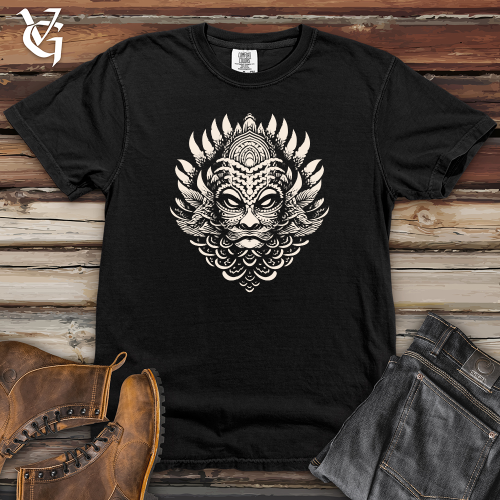 Viking Goods Mythical Lion Mask Heavy Cotton Comfort Colors Tee Black / L