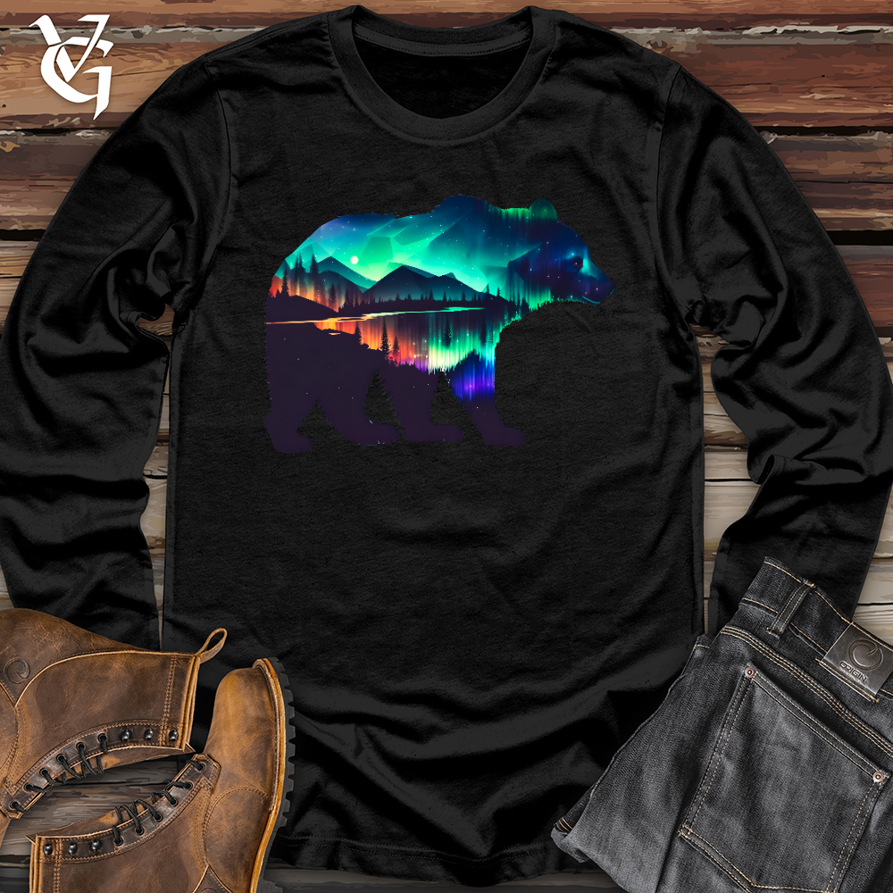 Viking Goods Northern Lights Bear Long Sleeve Black / L