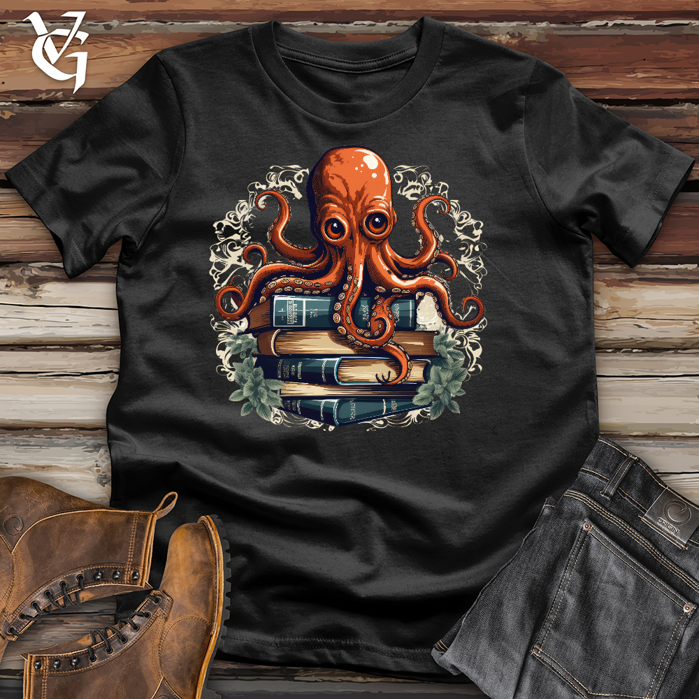 Viking Goods Octopus Book Lover Cotton Tee Black / L