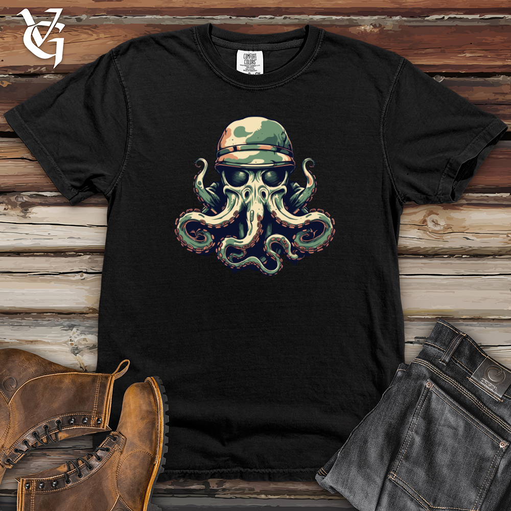 Viking Goods Octopus Camo Army Outfit Operation Heavy Cotton Comfort Colors Tee Black / L