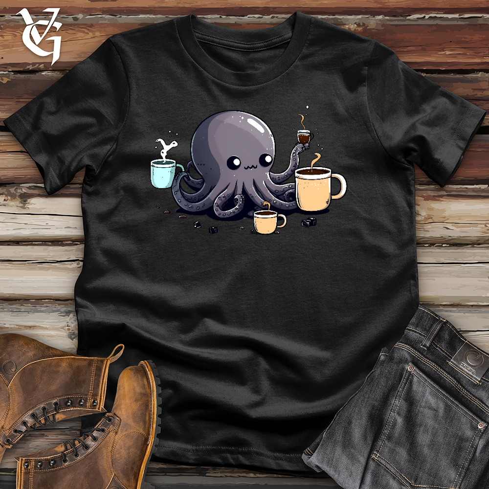 Viking Goods Octopus Coffee Addict Softstyle Tee Black / L