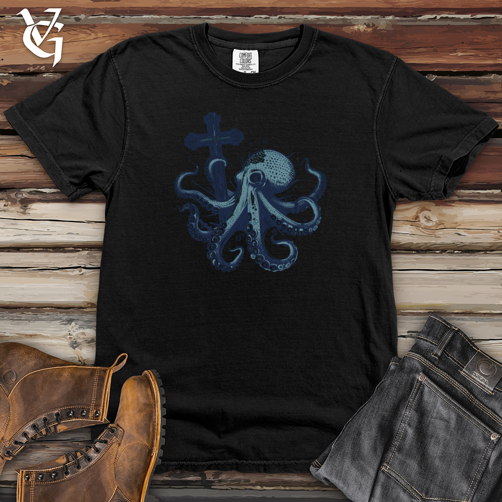 Viking Goods Octopus Cross Heavy Cotton Comfort Colors Tee Black / L