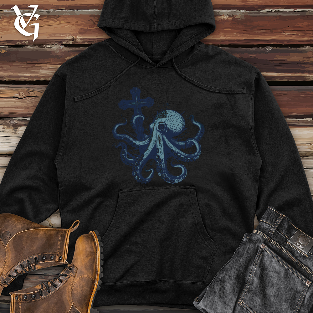 Viking Goods Octopus Cross Midweight Hooded Sweatshirt Army / L