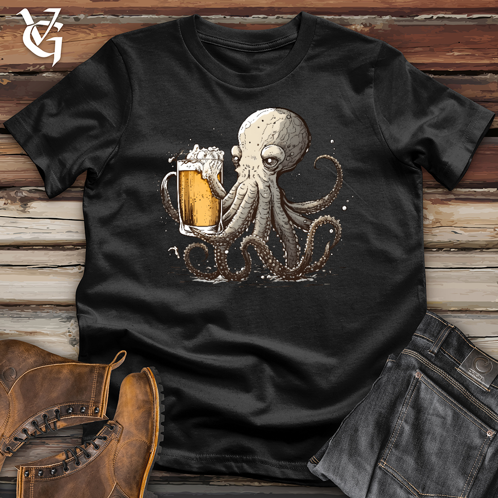 Viking Goods Octopus Happy Hour Softstyle Tee Black / L