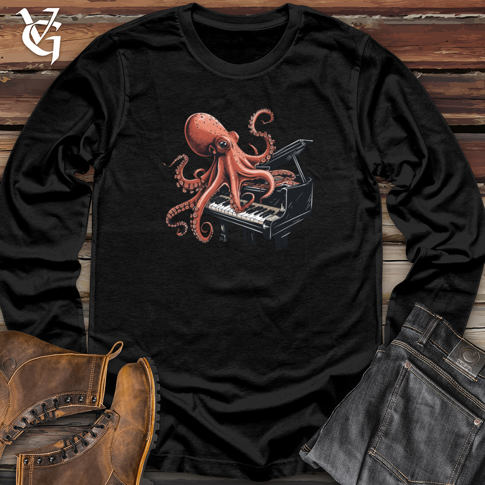 Viking Goods Octopus Piano Melody Long Sleeve Cardinal / L