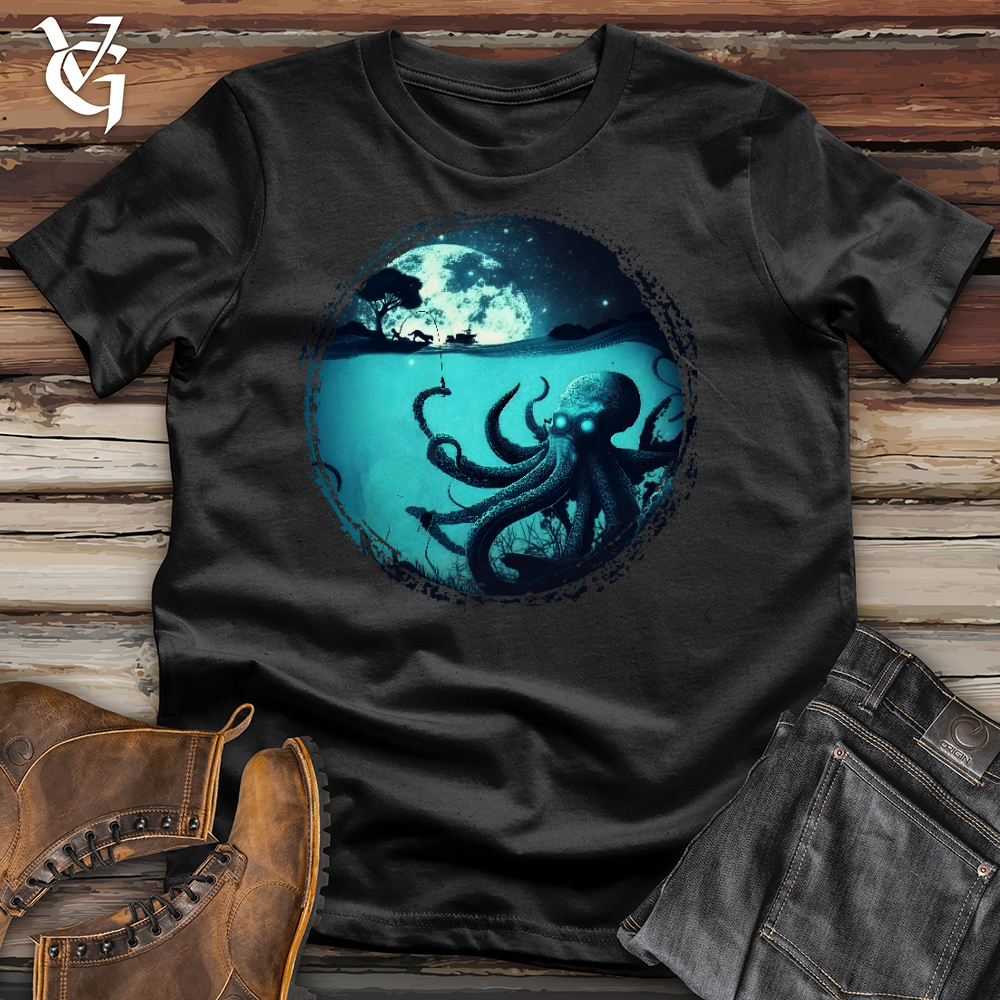 Viking Goods Octopus Under The Moon Cotton Tee Black / L